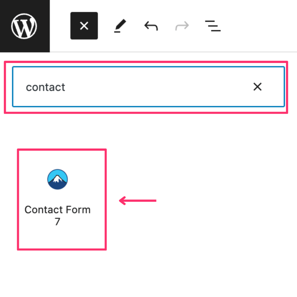 『Contact Form 7』をクリック