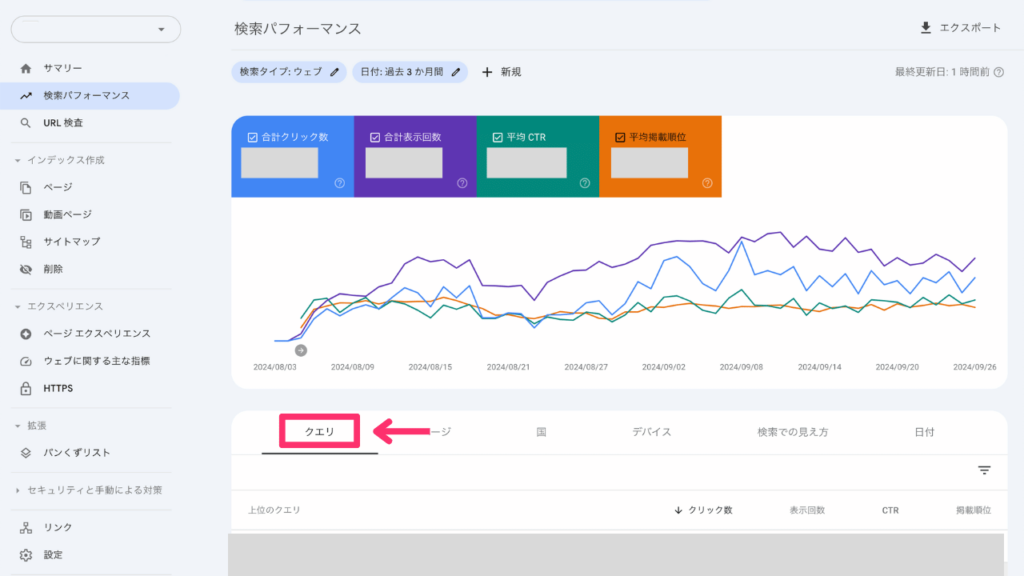 クエリを一覧で確認