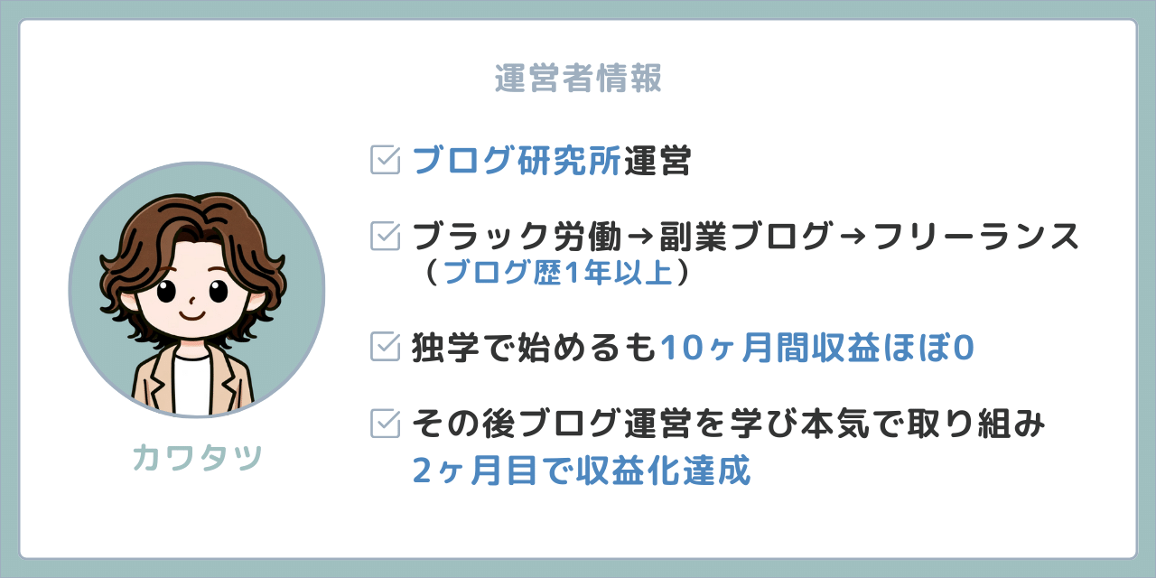 ブログ研究所運営者情報