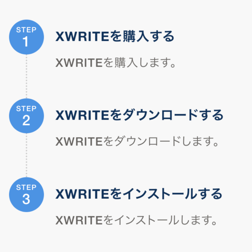 XWRITEのステップ